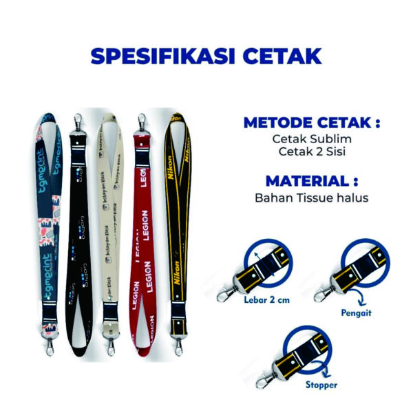 cetak custom lanyard 2cm | 2 sisi