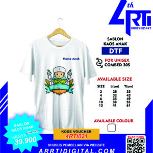 sablon kaos islami anak