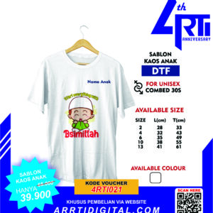 sablon kaos islami anak
