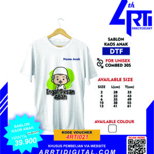 sablon kaos islami anak
