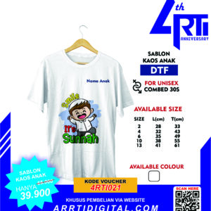 sablon kaos islami anak